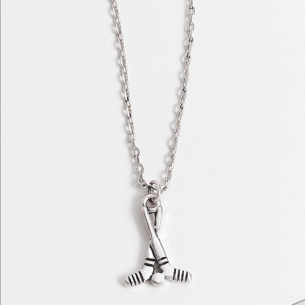 Dainty Silver Hockey Mom Necklace